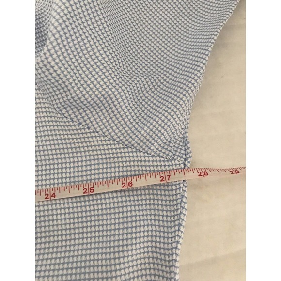 John W Nordstrom | Mens Size 17 - 33 Blue Button Up Collar Shirt Check Cuff - Picture 9 of 12